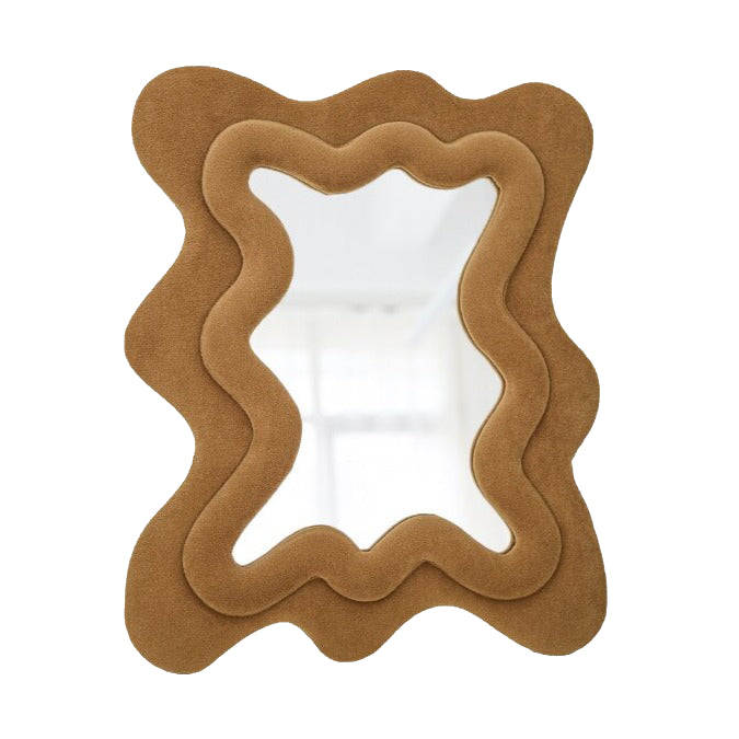 Small Squiggly Mirror in Caramel