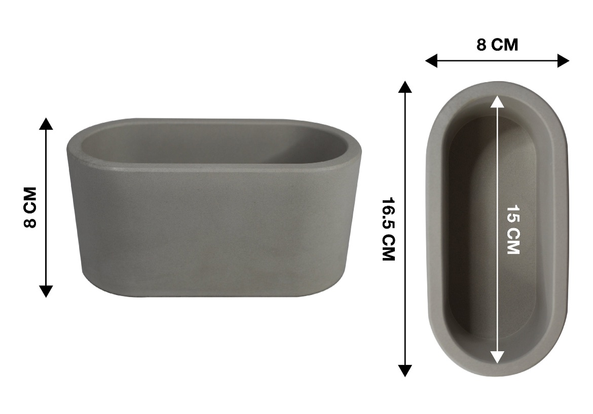 Concrete Tray + Matching Pot