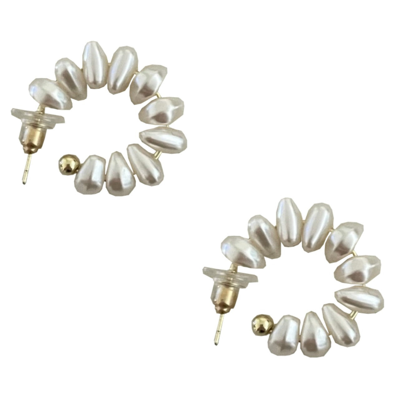 Irregular Freshwater Pearl Hoop Earrings