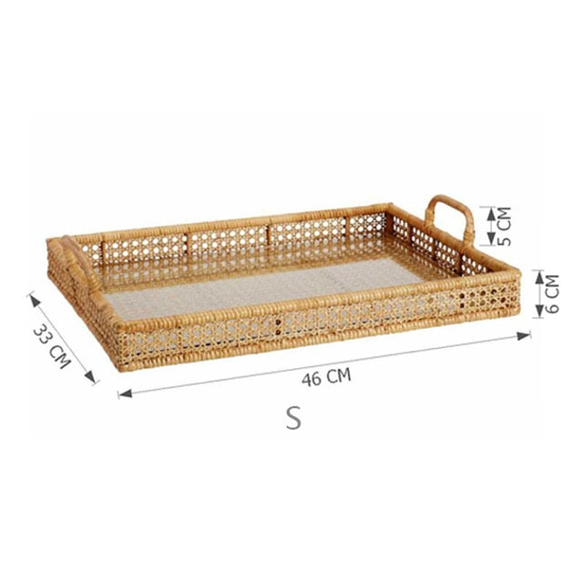 Wicker deals serving trays