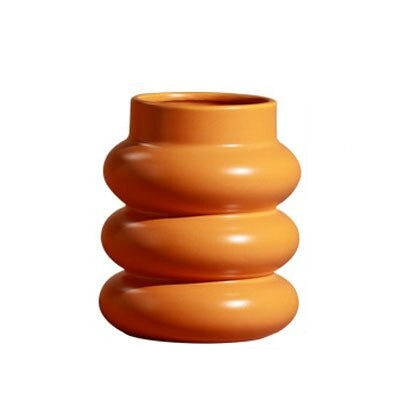 Ceramic Funky Vase in Orange