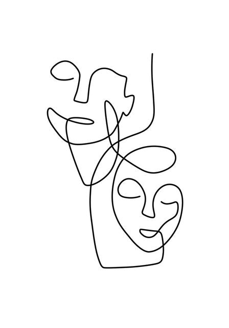 Minimalist Abstract Picture in Faces