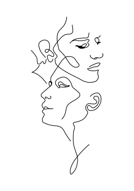 Minimalist Abstract Picture in Faces Detail