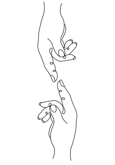 Minimalist Abstract Picture in Touching Fingers
