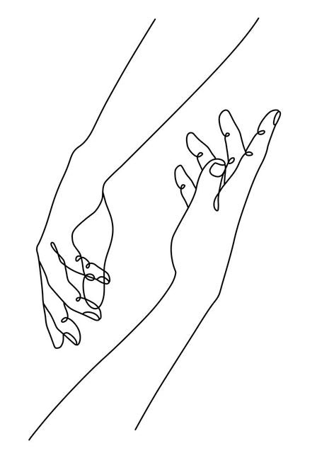 Minimalist Abstract Picture in Holding Hands