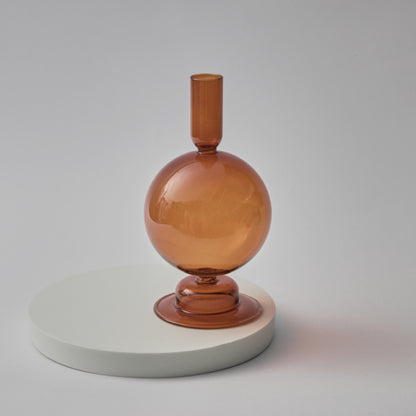 Candle Holder in Brown Ball