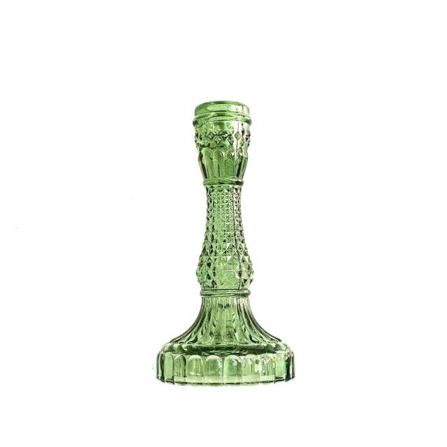 Glass Candle Holder in Green