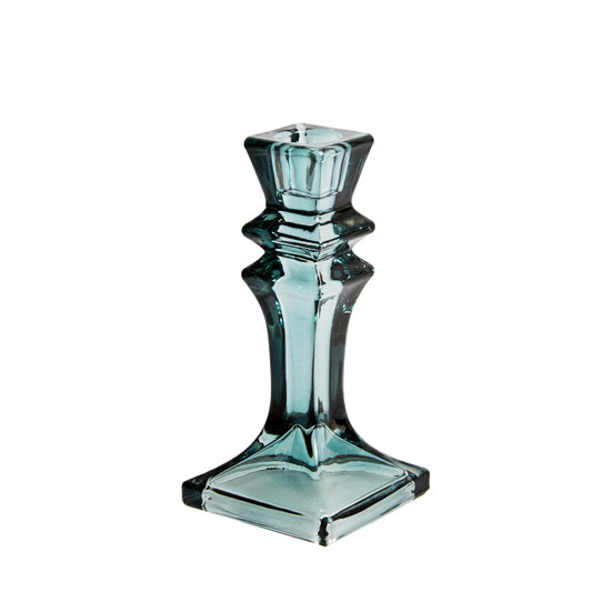 Glass Candle Holder in Teal