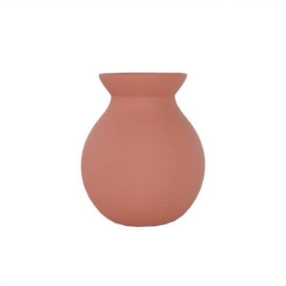 Nordic Ceramic Vase in Blush Red