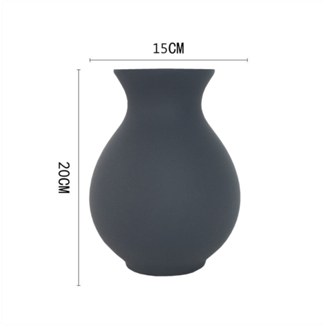 Nordic Ceramic Vase in Dark Grey
