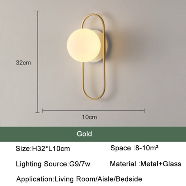 Glass Ball LED Wall Light