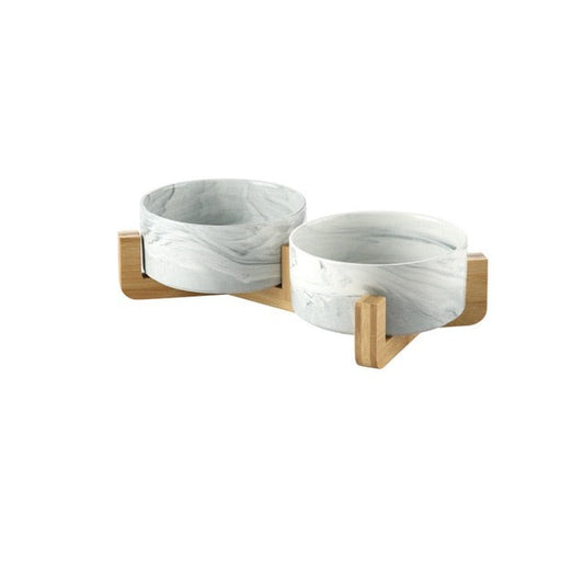 Grey Pet Bowls + Double Stand