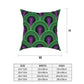 Pillow Case in Green / Purple Print