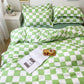 Checkerboard Duvet Cover Set with Pillowcase & Bed Sheet