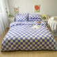Checkerboard Duvet Cover Set with Pillowcase & Bed Sheet