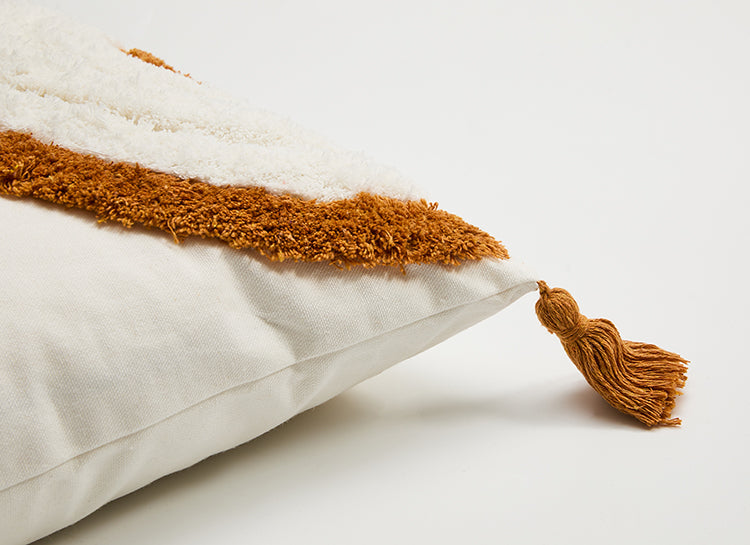Pillow Cover in Brown Tuft Tassels
