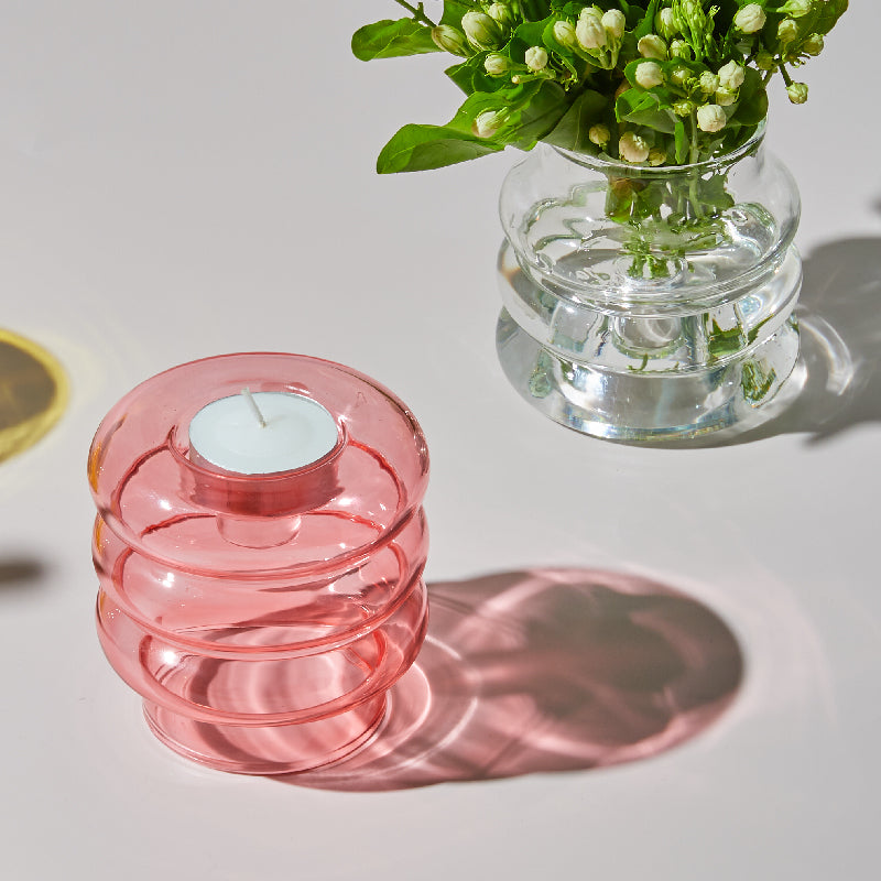 Dual Purpose Candle Holder in Baby Pink