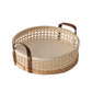 Small Hand-Woven Round Rattan Basket in Beige