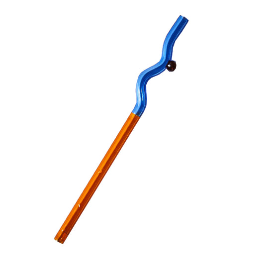 Coloured Glass Straw in Blue / Brown