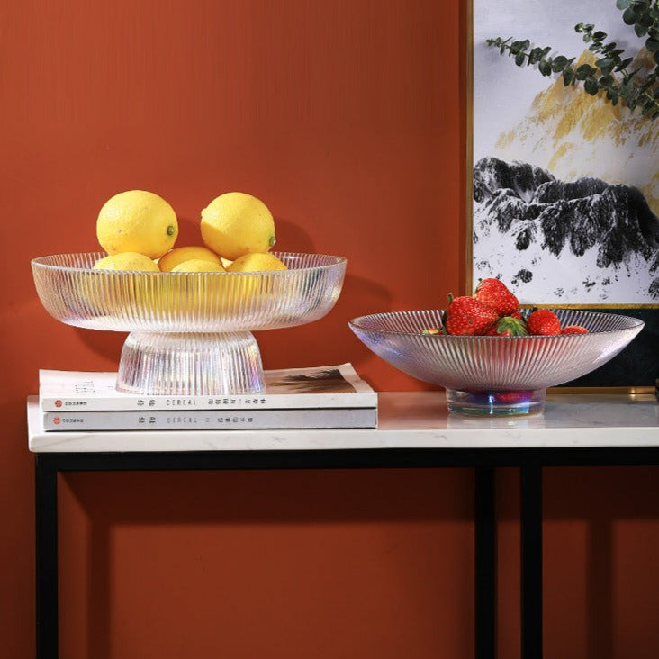 Large Glass Fruit Bowl in Clear