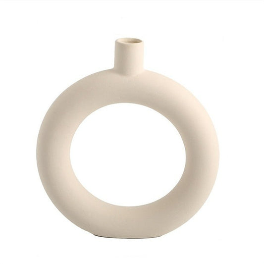 Minimalist Ceramic Vase in Donut