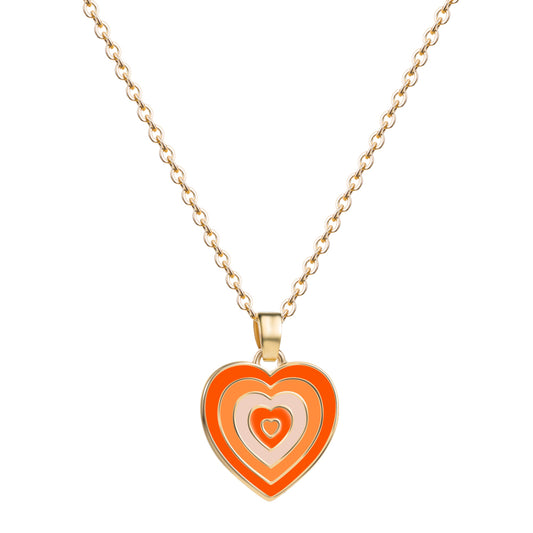 Heart Necklace in Peach