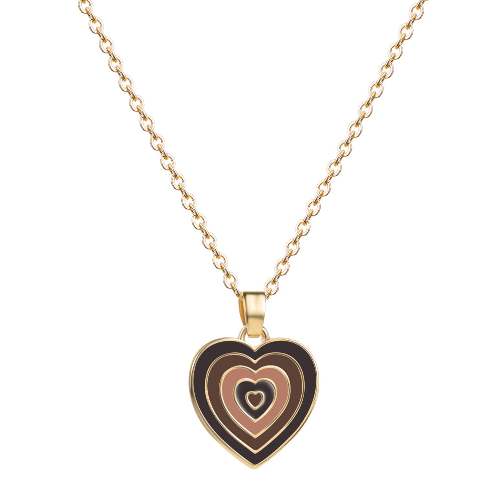Heart Necklace in Brown