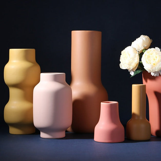 Modern Ceramic Vase in Sunshine Yellow