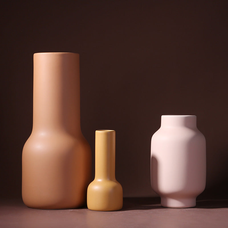 Modern Ceramic Vase in Ochre