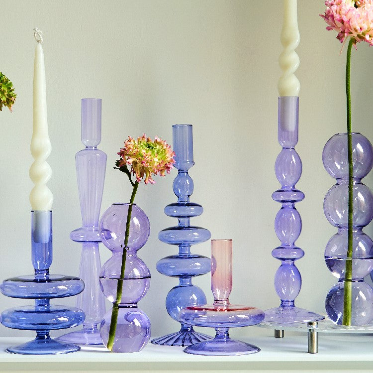 2 Ring Candle Holder in Lilac