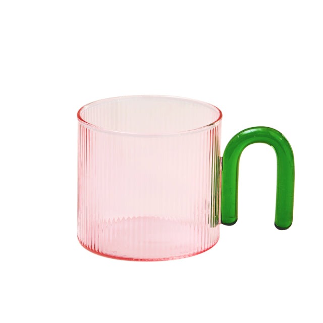 Colourful Handle Ripple Cup in Pink
