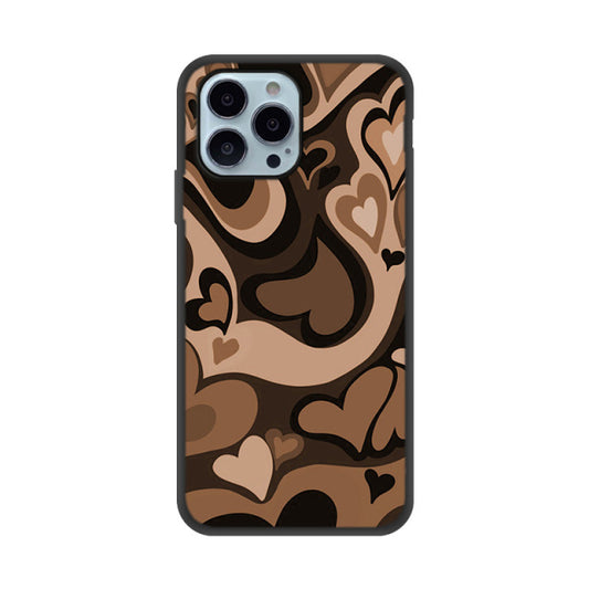 iPhone Case in Brown Hearts