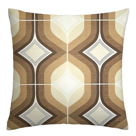 Pillow Case in Brown Geometric Print