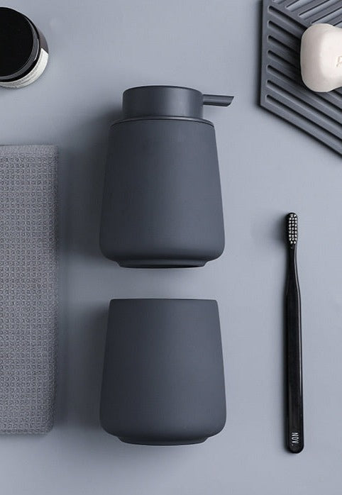 Ceramic Soap Dispenser in Grey